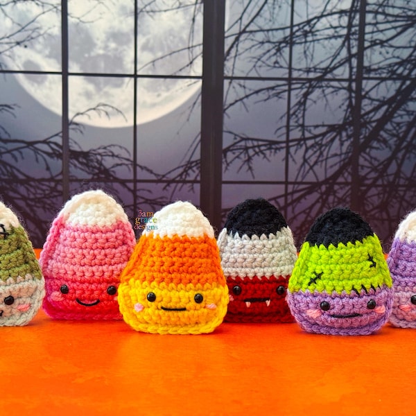 Tiny Candy Corn Amigurumi Plushie Crochet Pattern Kawaii Cuddler Ragdoll PDF Digital Download