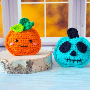 Tiny Pumpkin Amigurumi Plushie Kawaii Ragdoll Skeleton Crochet Pattern PDF Download image 1