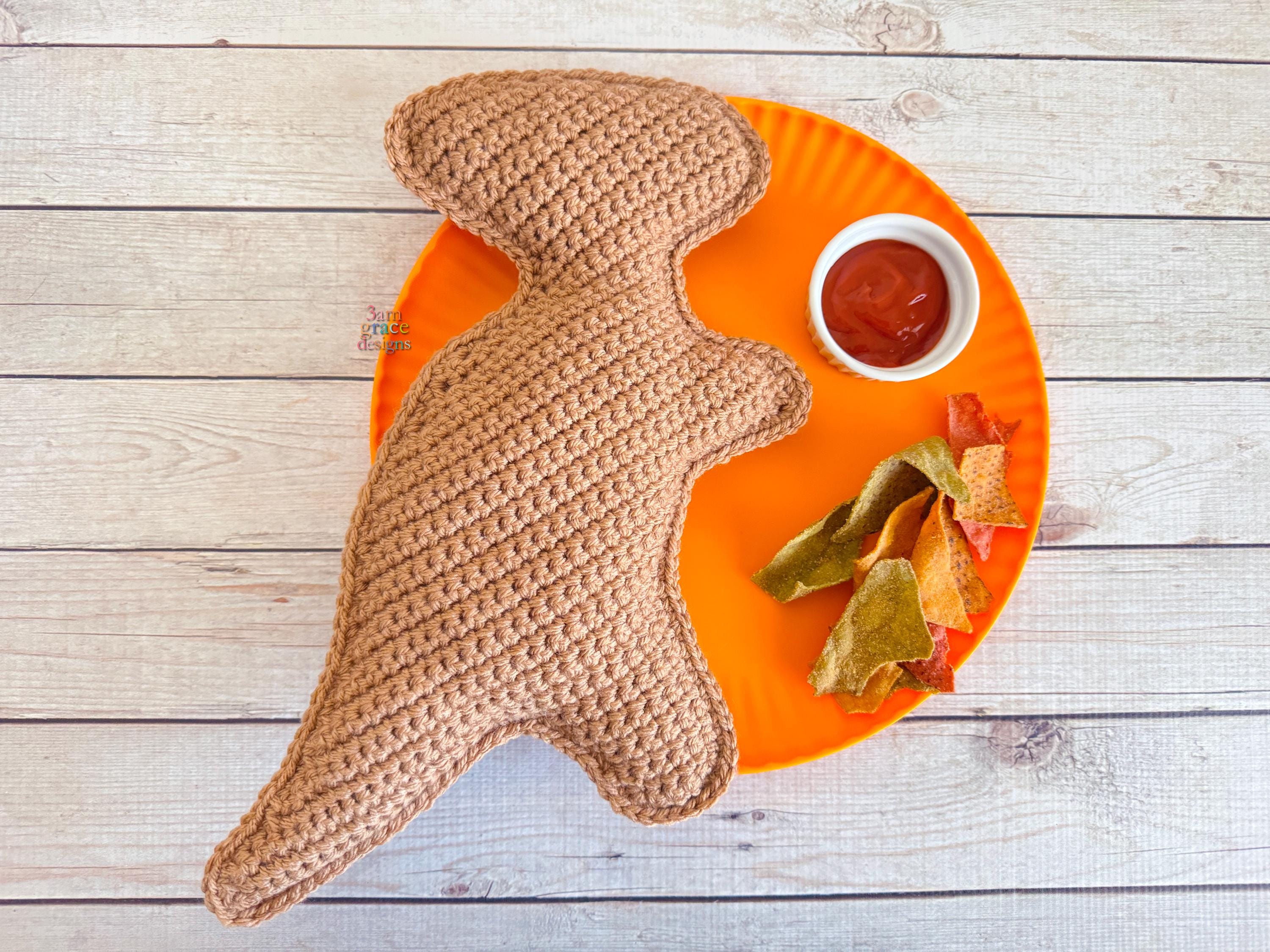 22 Dino Nugget Crochet Patterns for Playful Plushies, Pillows, and Giftable Makes 25 Parasaurolophus Dino Chicken Nugget Pattern