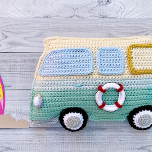 Beach Bus Crochet Pattern, Beach Bus Amigurumi Pattern, Beach Bus Kawaii Cuddler, Beach Bus Ragdoll, Volkswagen Bus Crochet Pattern