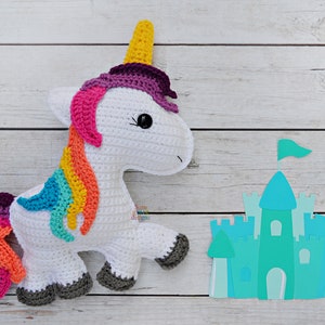 Unicorn Crochet Pattern, Unicorn Amigurumi Pattern, Unicorn Kawaii Cuddler, Kawaii Unicorn, Unicorn Plush, Unicorn Cuddler, Crochet Unicorn