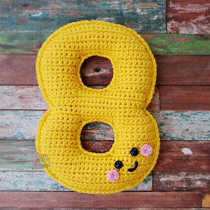 Number Eight 8 Crochet Pattern, Number Eight 8 Amigurumi Pattern, Number Crochet Pattern, Number Amigurumi Pattern, Number 8 Plush, Number 8