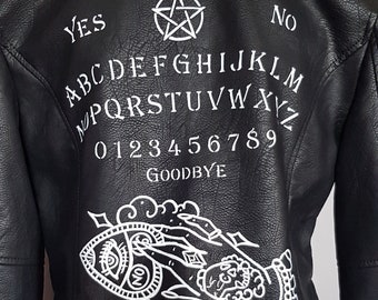 Hand painted faux leather jacket