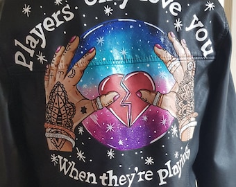 CUSTOM ORDER - ARRAN - Handpainted Stevie Nicks inspired jacket