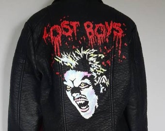 Custom painted jacket, bespoke jacket,  vampire jacket, gothic clothing