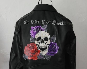 Handpainted jacket, custom jacket, bridal jacket, personalised clothing