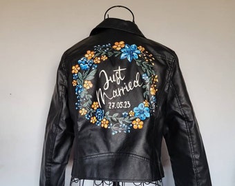 Handpainted jacket, custom painted jacket, wifey jacket