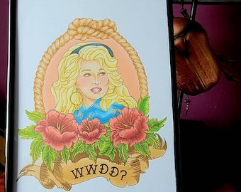 Digital tattoo print A4 Dolly Parton - What Would Dolly Do?