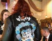 Custom handpainted wedding jacket, wifey jacket, personalised jacket