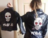 Bride & Bridesmaid / Pageboy Faux Leather handpainted personalised jackets