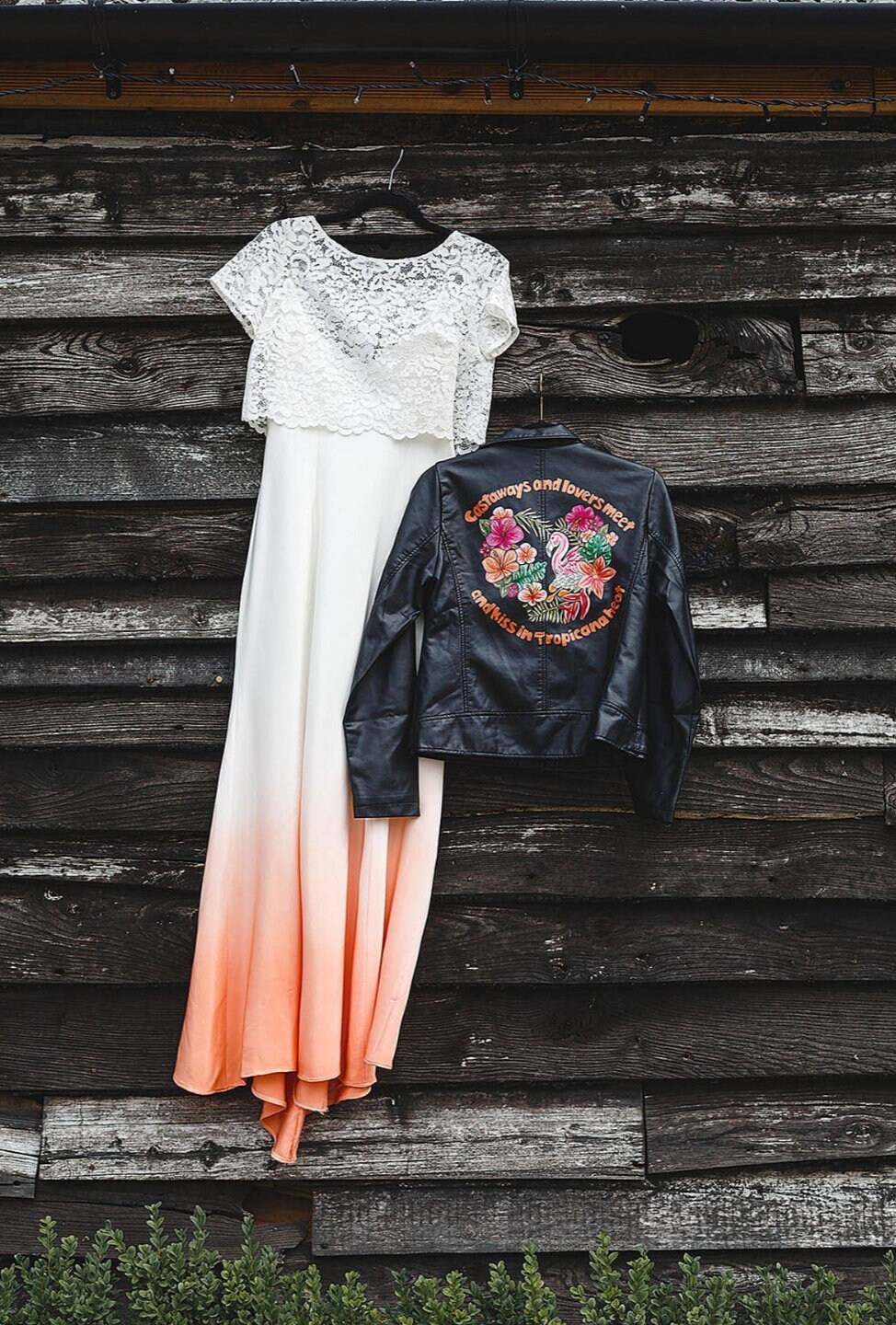 fancy dress leather jacket Custom Painted Faux leather jacket and dress outfit