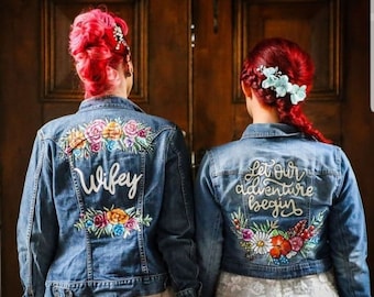 Custom handpainted denim jackets, bespoke personalised jackets