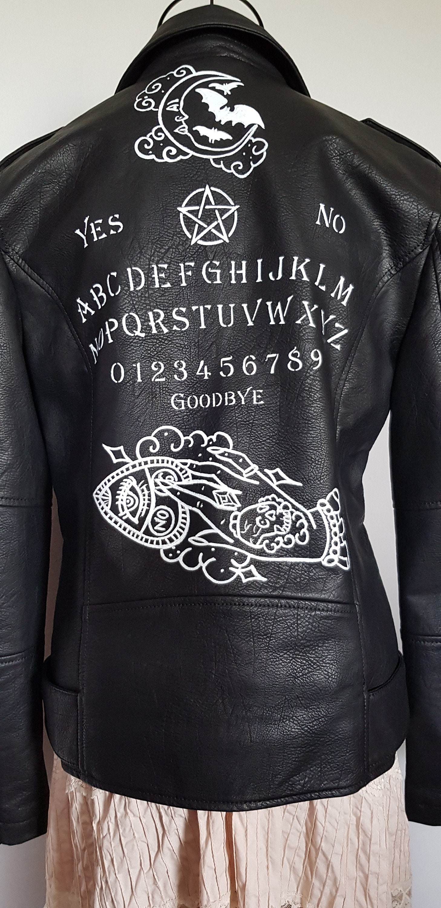 Image of Handpainted Faux Leather Jacket
