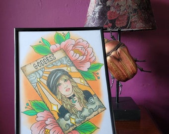 Stevie Nicks tarot card unframed A4 print