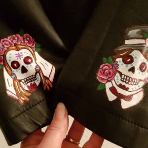 Custom painted wedding jacket, handpainted bride jacket image 8