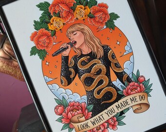 Digital tattoo print A4 Taylor Look What You Made Me Do, Eras - A4 print