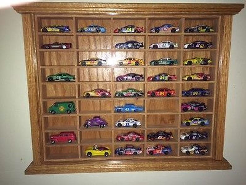 Hand Crafted Oak Display Case Match Box Hot Wheels 1/64 Scale Diecast NASCAR image 2