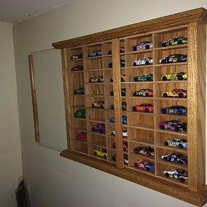 Hand Crafted Oak Display Case Match Box Hot Wheels 1/64 Scale Diecast NASCAR