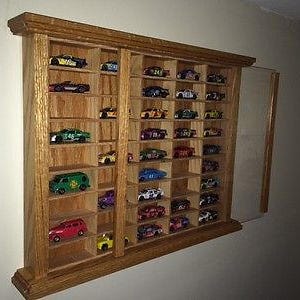 Hand Crafted Oak Display Case Match Box Hot Wheels 1/64 Scale Diecast NASCAR image 3