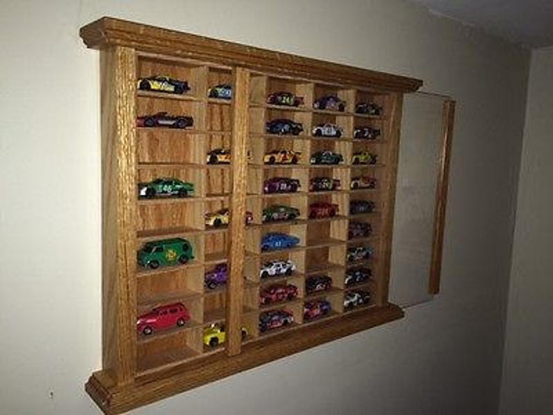 Hand Crafted Oak Display Case Match Box Hot Wheels 1/64 Scale Diecast NASCAR image 3