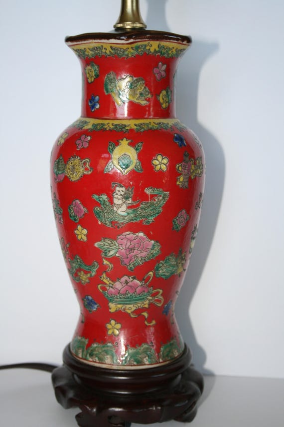 vintage hand painted table lamps