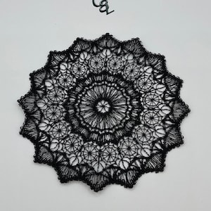 Black or White Lace Intricate Web Doily  | FSL | Embellishments | Scrapbook | Table Decor | Journals | Ephemera | Multiple Colors | Handmade
