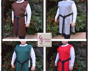 Tabards with Finished Edges | Handmade | Cotton | Medieval | Renaissance | Multiple Color Choices | Blanks | Ready to Ship