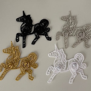 Prancing Lace Unicorns | Four Adjustable Legs | FSL | Embellishments | Scrapbooks | Appliqué | Multiple Colors | Fantasy | Decor | Handmade
