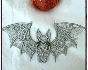 Silver Lace Batty Beauty | FSL | Adjustable Wings | Bats | Embellishments | Scrapbooks | Appliqué | Journals | Ephemera | Decor | Handmade