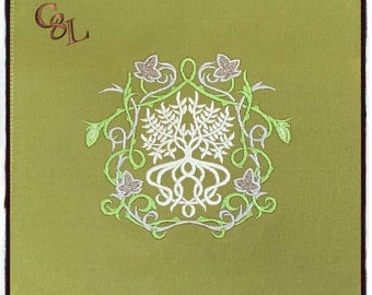 Elven Court Tree Crest Embroidered Sew On Patch | Renaissance | Medieval | Elvish | Elf | Handmade