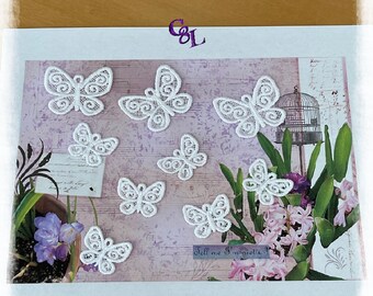 Butterfly Lace Charms | Handmade | Embellishments | Appliqué | Journal Supplies | Decor | Window Decor | Jewelry Making | FSL