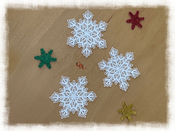 Lace Serene Snowflake Small Battenburg Handmade FSL Embroidery