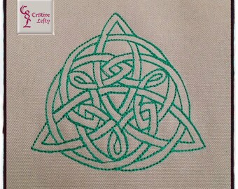 Celtic Triquetra Embroidered Sew On Patch | Handmade | Renaissance | Medieval | Canvas Patch | Ready to Ship