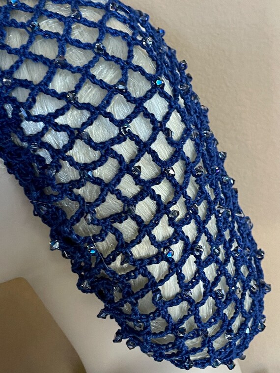 Blue‎ Beaded Net Hair Net Vintage Braided Hair Accessory Amazon.com: VENOFEN 60PCS Blue Hair Beads for Braids 3  main image 4