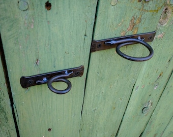 Hand forged rustic loop style door handle, drawer pull