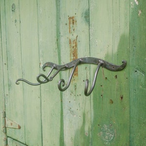 Octopus Cast Iron Wall Hook, Cast Iron Green and Gold Octopus Hook