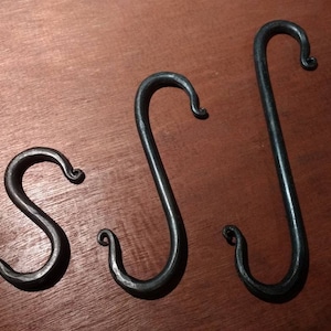 Hand Forged Pot Hooks, S Hooks