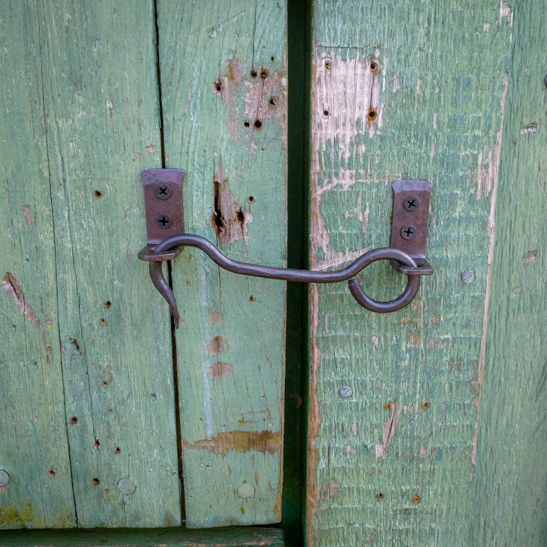 Hand forged rustic barn door latch image 2