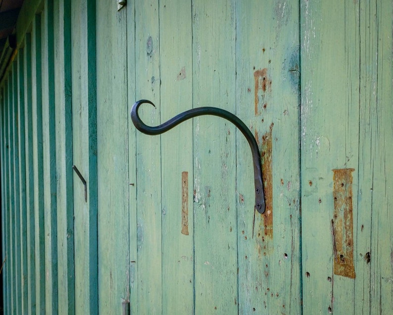 Small Hand Forged Plant Hanger, design no. 16, custom made image 1