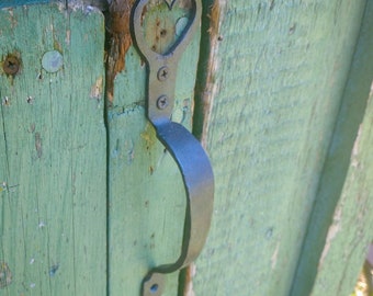 One of a kind hand Forged heart door pull