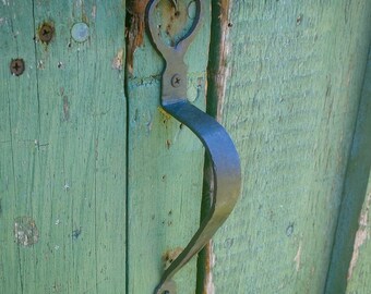 One of a kind hand Forged heart door pull 1 hole