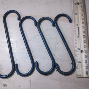 Bundle of four simple lightweight hand forged s hooks/pot hooks image 2