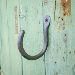 Hand Forged heavy duty basic J Hooks, thumbprint Hooks