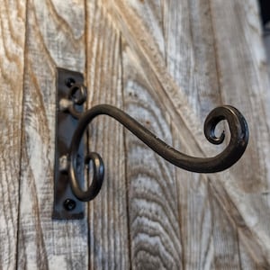 Small Hand Forged Curved Plant Hanger, design no. 6, Custom Made