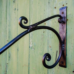 Hand Forged curved Plant Hanger, design no. 5, Custom Made image 2