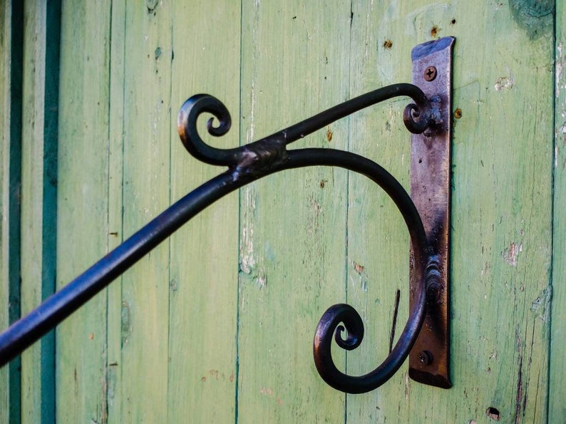Hand Forged curved Plant Hanger, design no. 5, Custom Made image 2