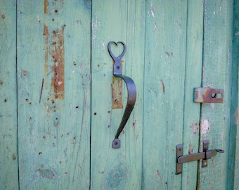 Hand forged rustic barn door handle, door pull