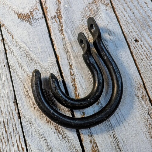 Hand Forged heavy duty basic J Hooks, thumbprint Hooks