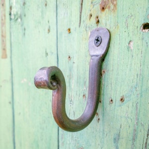 Hand Forged heavy duty J Hooks, thumbprint Hooks image 9