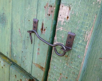Hand forged rustic barn door latch